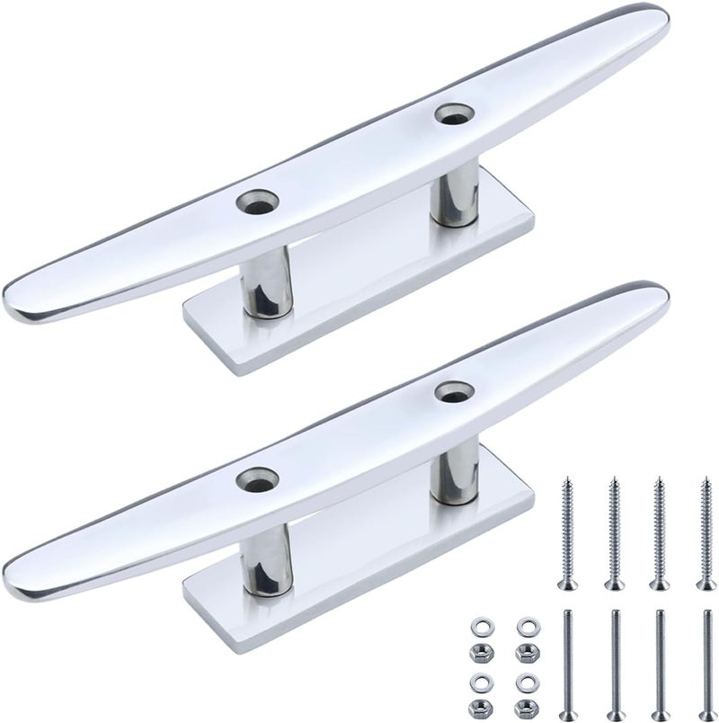 YANYUCB Boat Cleat,Open Base Dock Cleats,4''5''6''8 inch Marine Dock Cleat,316 Stainless Steel Boat Cleat Rope Cleat with Fasteners for Boats,Docks,Decks,Kayaks - Image 1